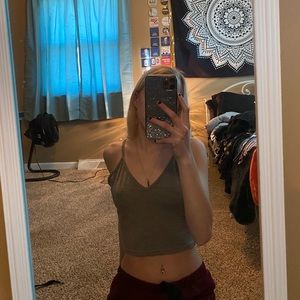 Grey crop top